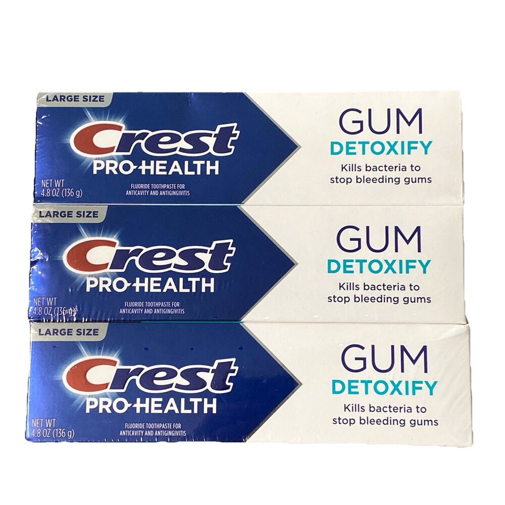 Crest Pro-Health Gum Detoxify Deep Clean Fluoride Toothpaste 4.8 oz Pack of 3
